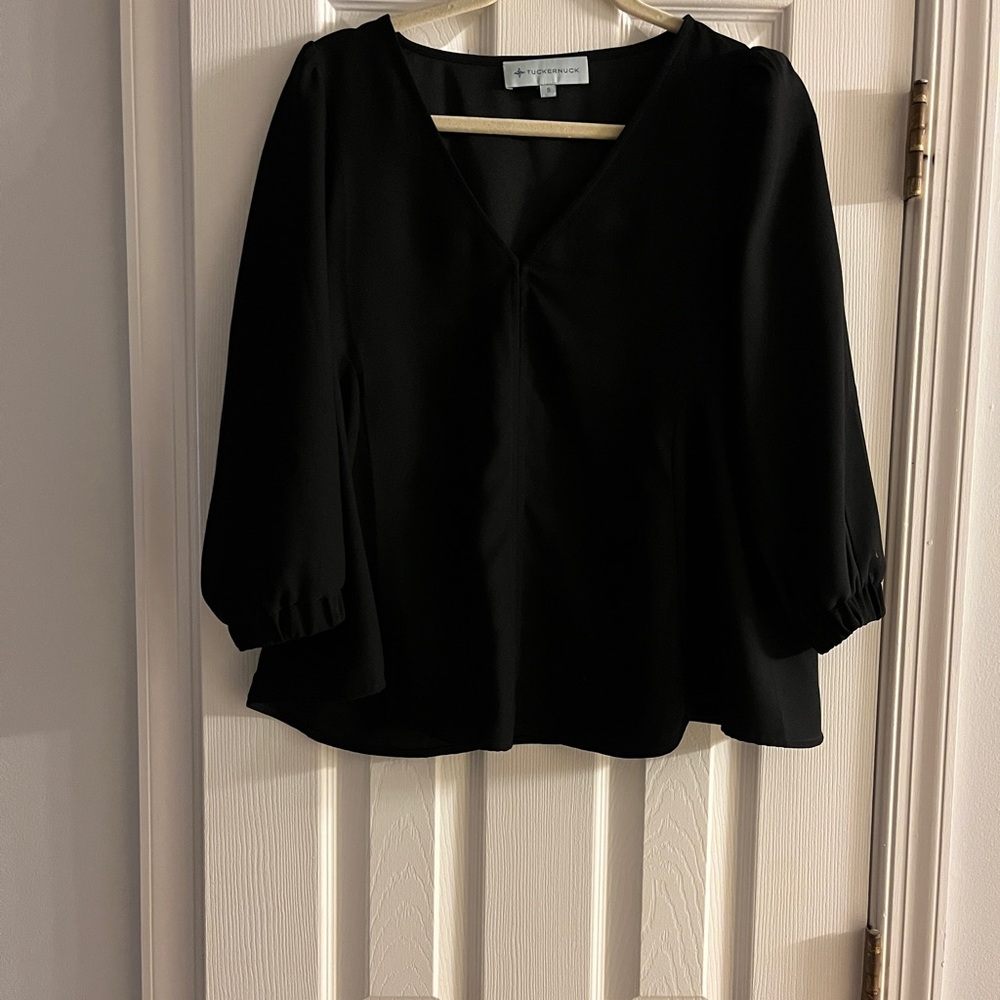 Tuckernuck Black V-Neck Blouse